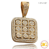 14KY 2.75CTW DIAMOND SQUARE SHAPED PENDNAT WITH