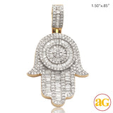 14KY 1.20 CTW HAMSA PENDANT