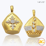 10KY 0.90CTW DIAMOND POPE CROWN PENDANT