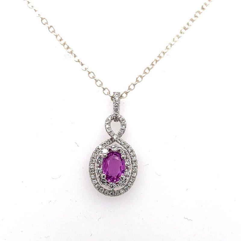18kw pink sapphire pendant