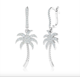 14kt Gold Palm Tree Earrings Available in Two-Tone, White or yellow Gold