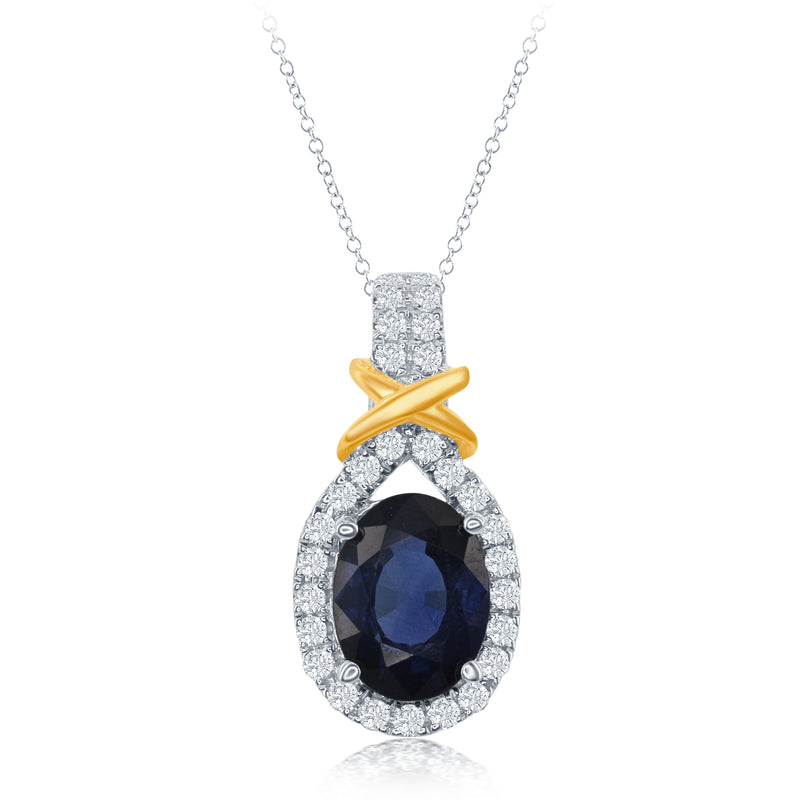 14kw sapphire pendant