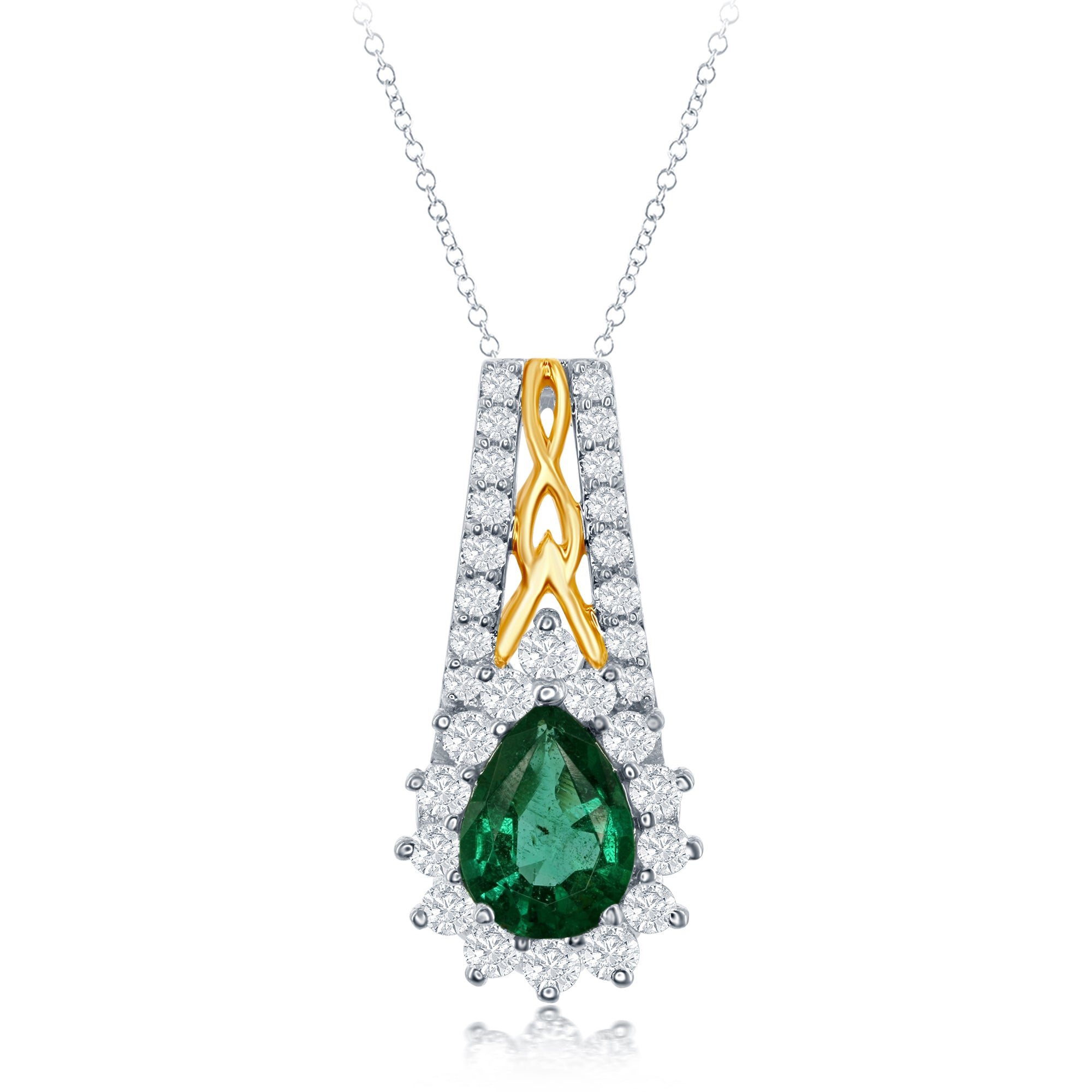 14kw emerald pendant