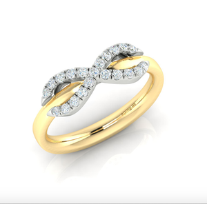 14kt Gold Infinity Ring, Available in Two-Tone, White or yellow Gold