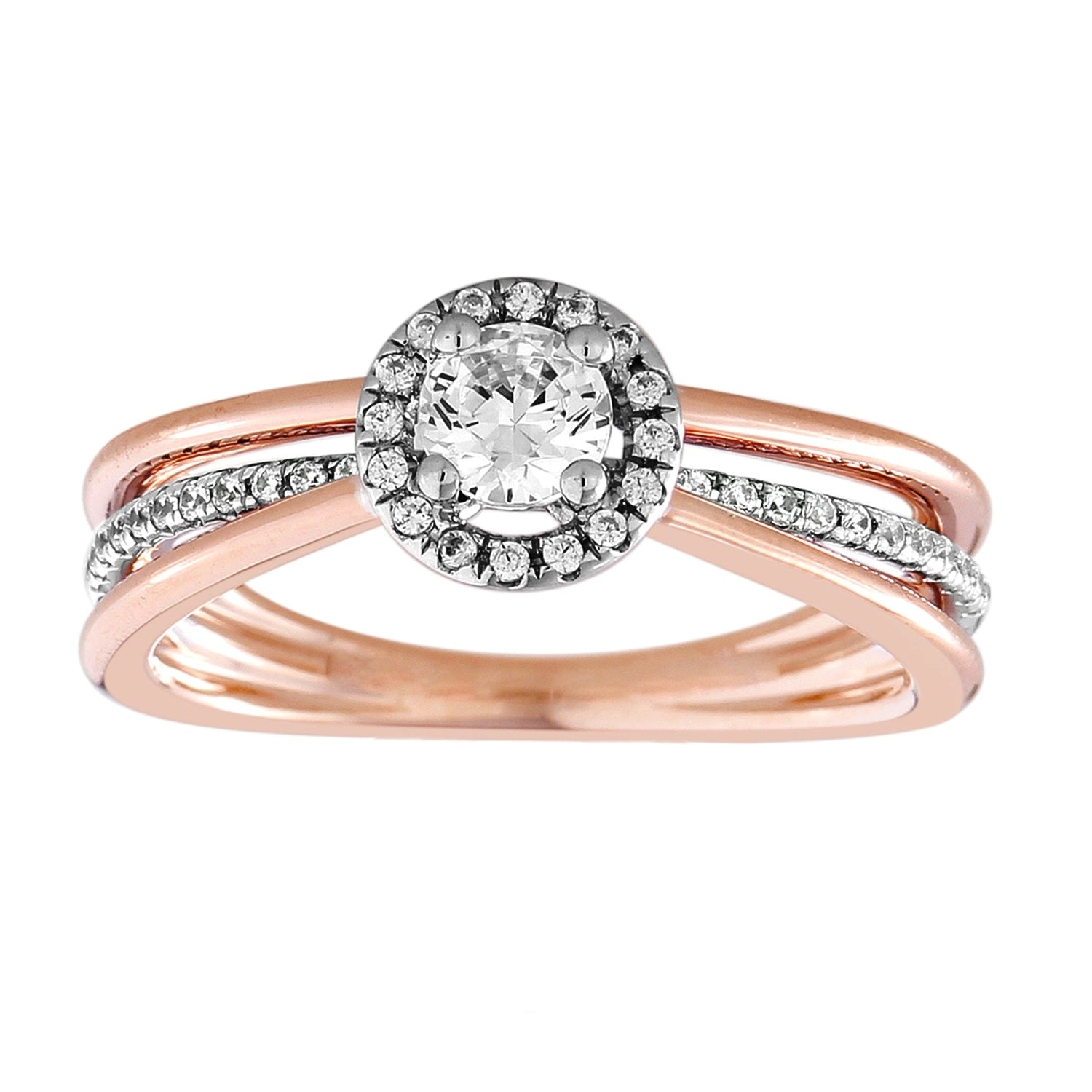 Embrace Diamond Engagement Ring made in 14k Rose gold
