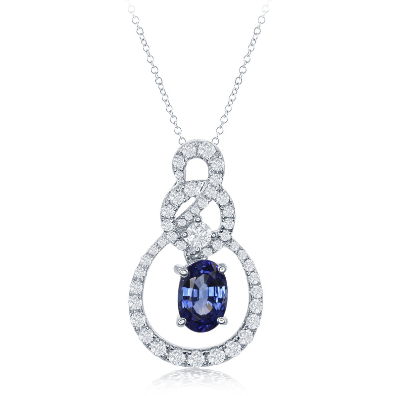 14kw sapphire pendant