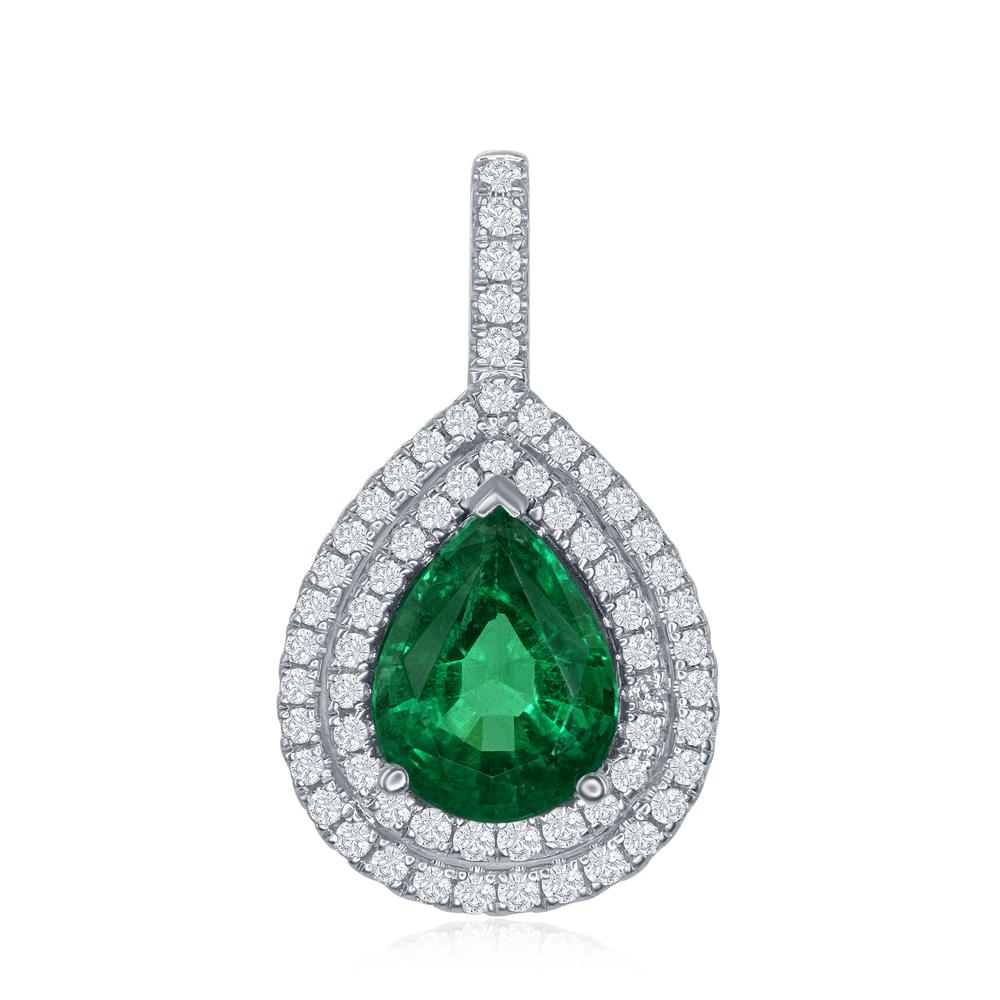14kw emerald pendant