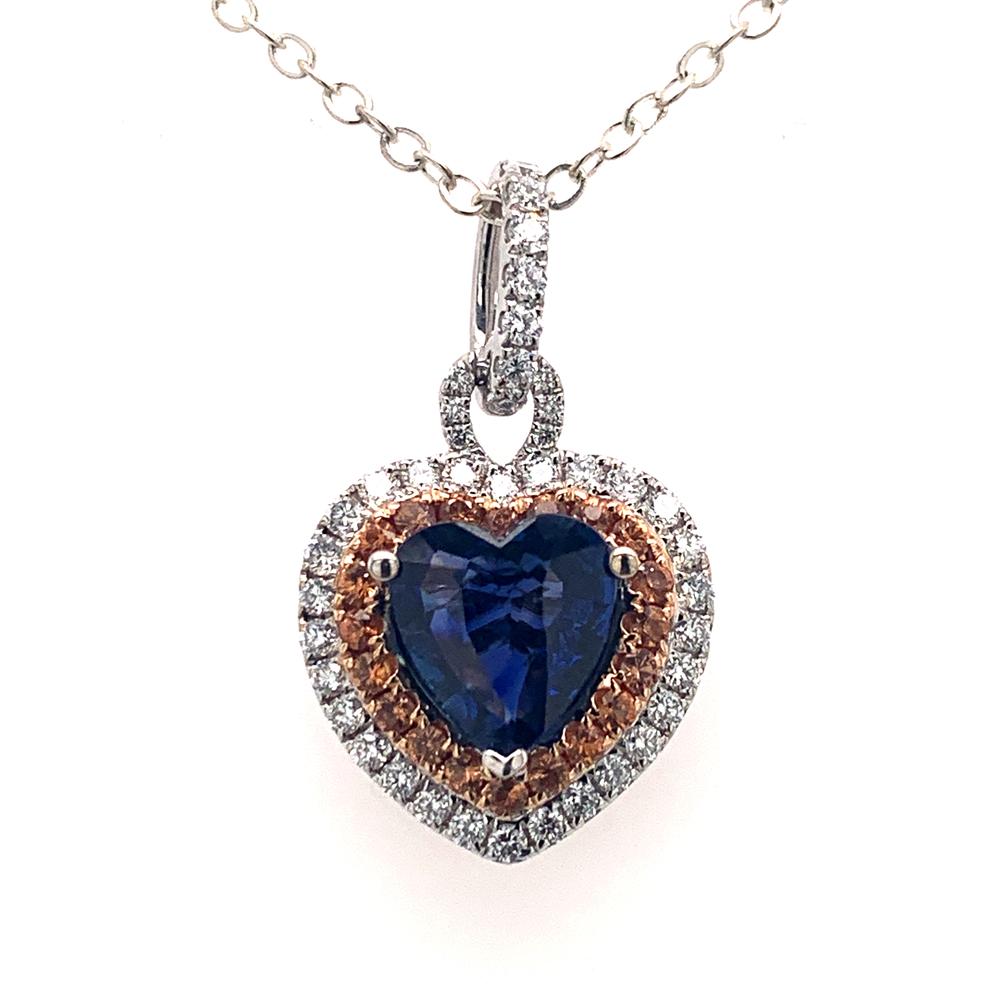 18kw sapphire pendant