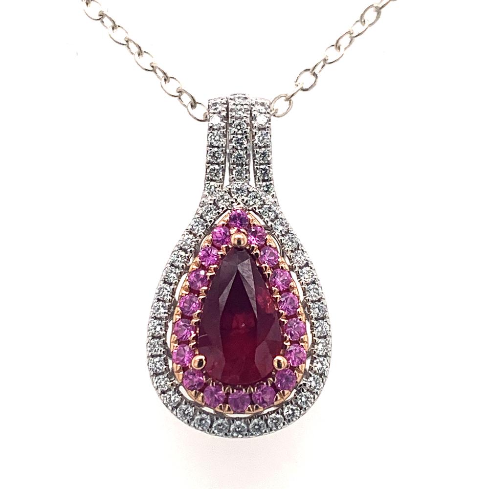 18kw ruby pendant