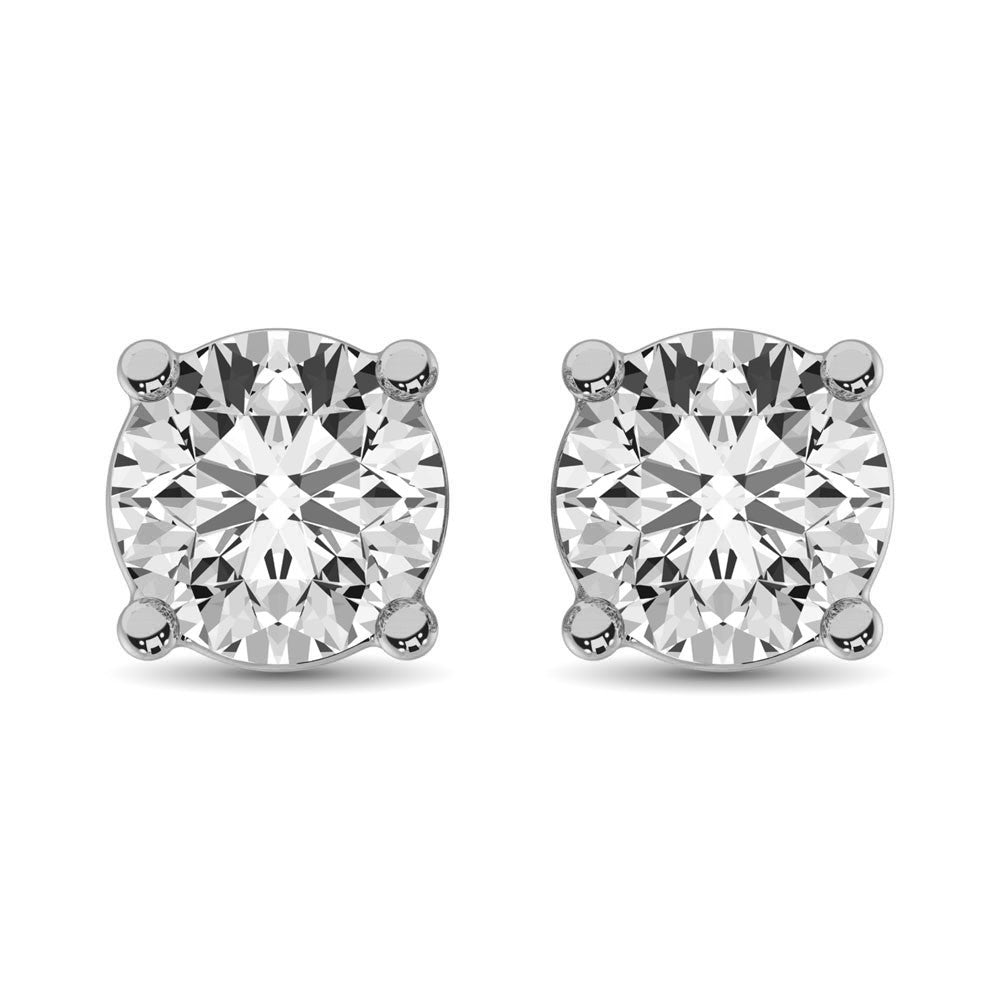 14K White Gold 1/20 Ct.Tw. Premium Diamond Stud Earrings