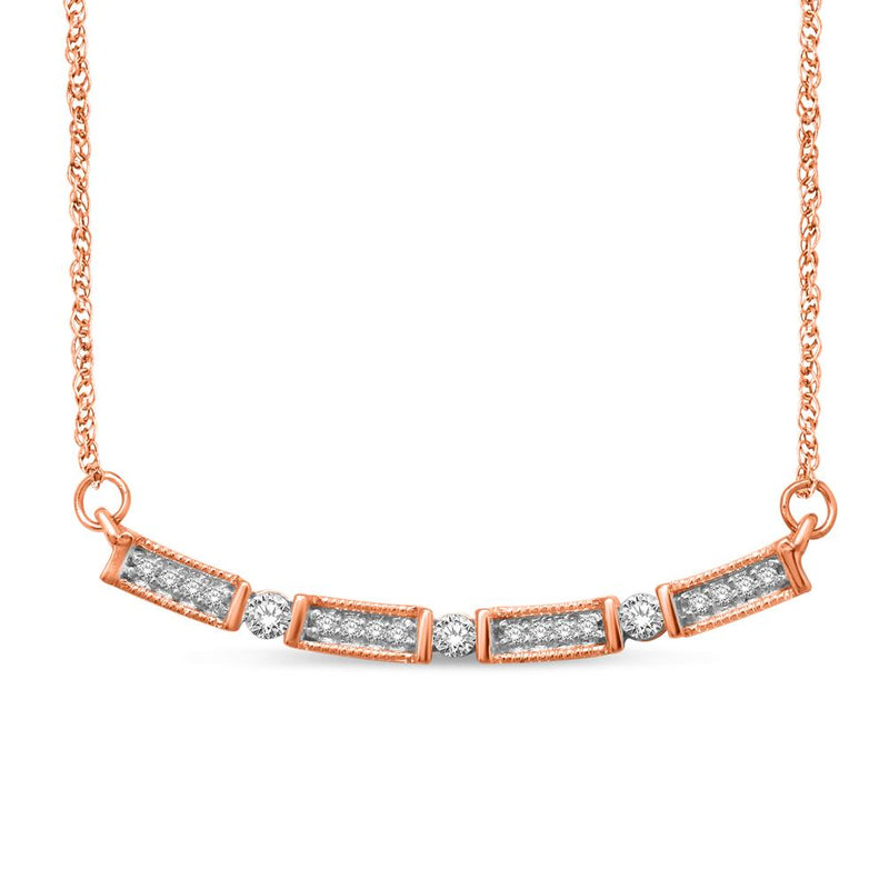 14K Rose Gold 1/6 Ct.Tw. Diamond Stackable Necklace