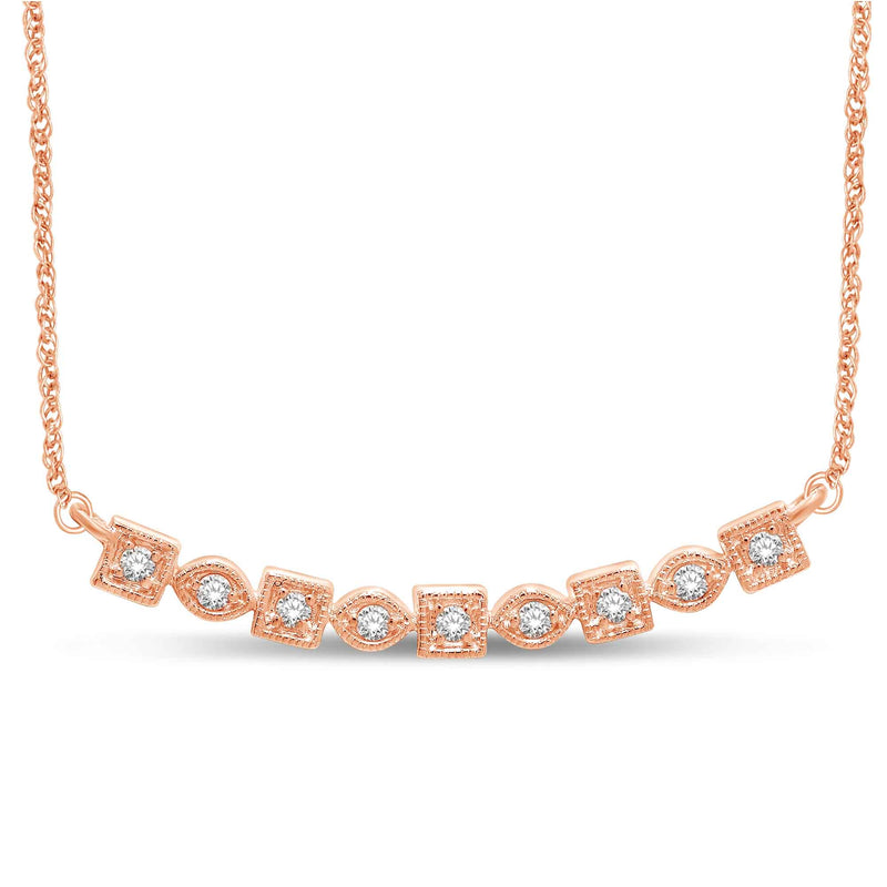 14K Rose Gold 1/6 Ct.Tw. Diamond Stackable Necklace
