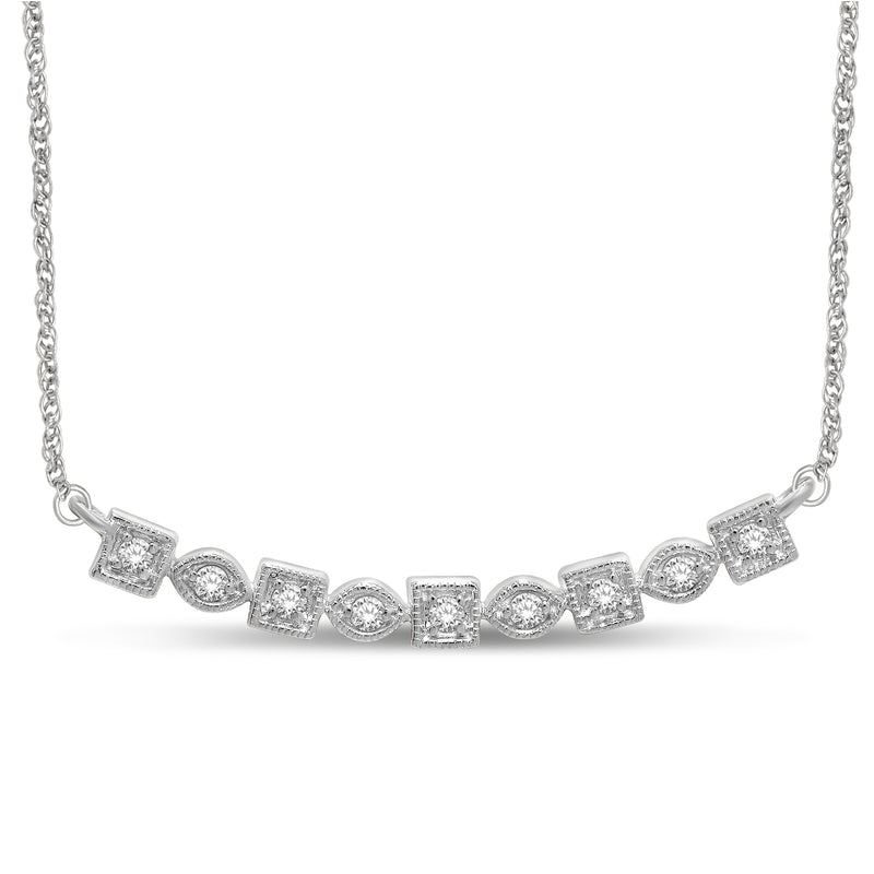 14K White Gold 1/6 Ct.Tw. Diamond Stackable Necklace