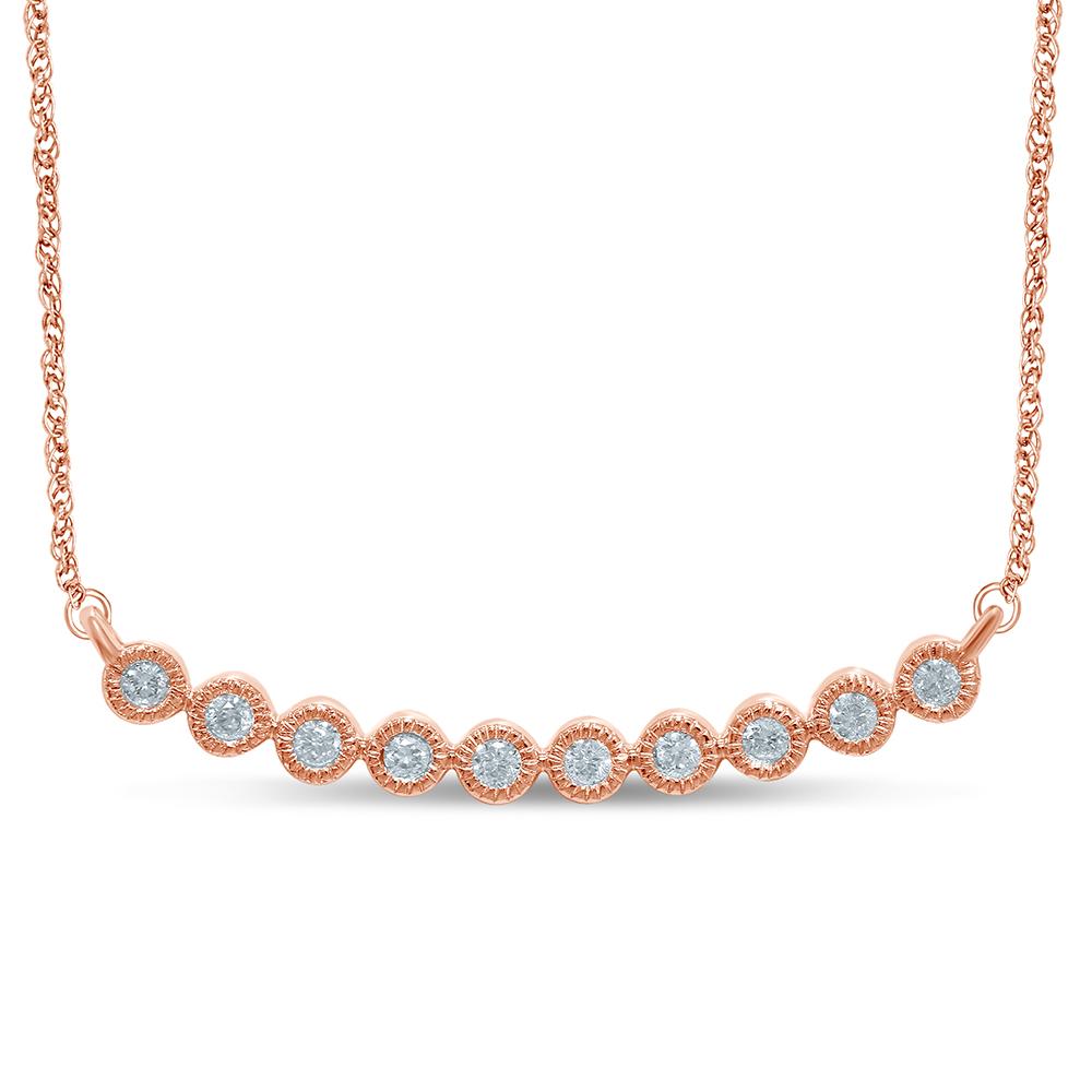 14K Rose Gold 1/6 Ct.Tw. Diamond Stackable Necklace