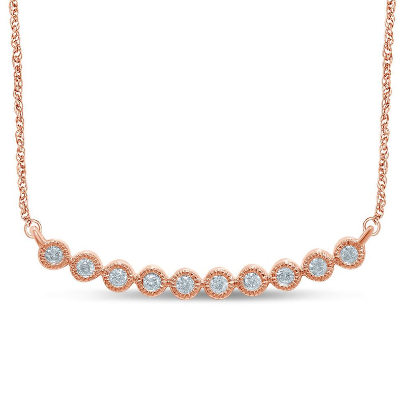 14K Rose Gold 1/6 Ct.Tw. Diamond Stackable Necklace