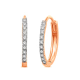 14K Rose Gold  1/10 Ct.Tw.Diamond Stackable Earrings