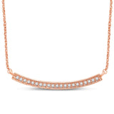 14K Rose Gold 1/6 Ct.Tw. Diamond Stackable Necklace