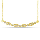 14K Yellow Gold 1/10 Ct.Tw. Diamond Stackable Necklace