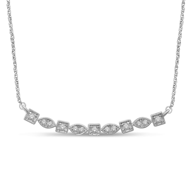 14K White Gold 1/5 Ct.Tw. Diamond Stackable Necklace