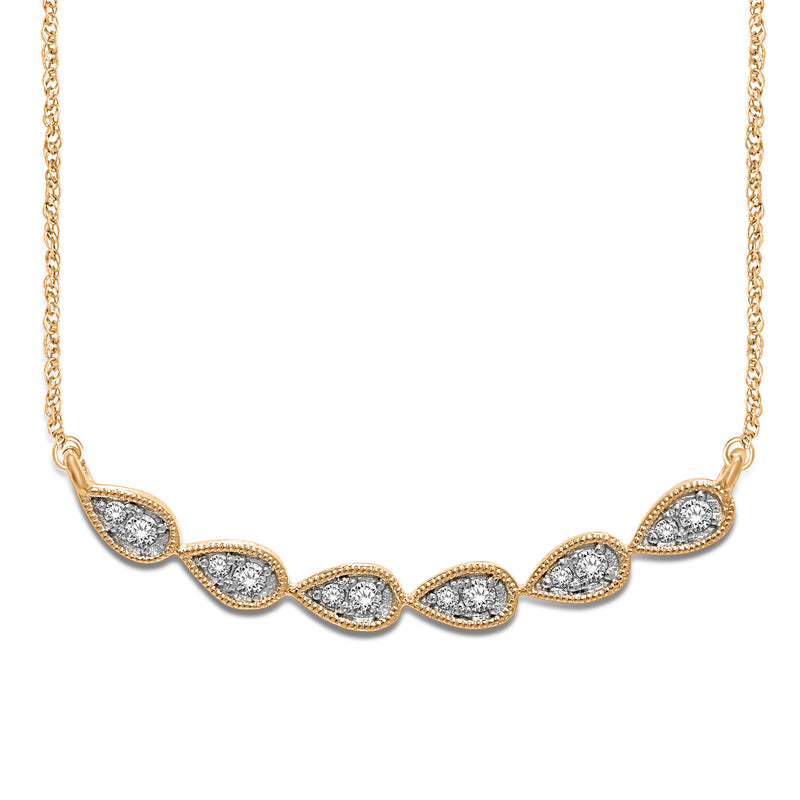 14K Yellow Gold 1/8 Ct.Tw. Diamond Stackable Necklace