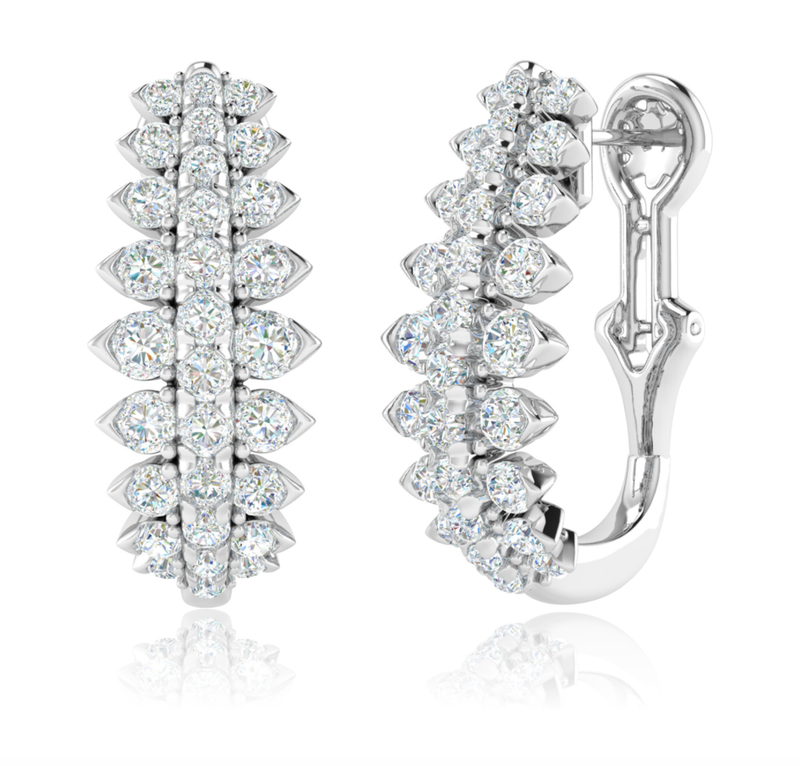 14kt Gold Diamond Pyramid Style Earrings Available in White or yellow Gold