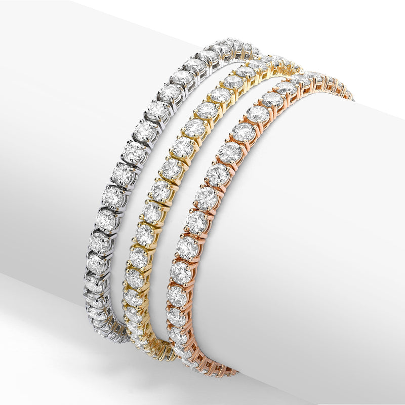 14kt White Gold Classic Tennis Bracelet 3.00ct Total Weight Round Brilliant Cut Diamonds