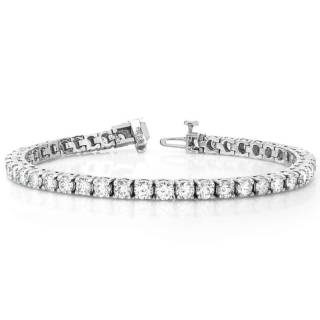 14kt White Gold Classic Tennis Bracelet 3.00ct Total Weight Round Brilliant Cut Diamonds