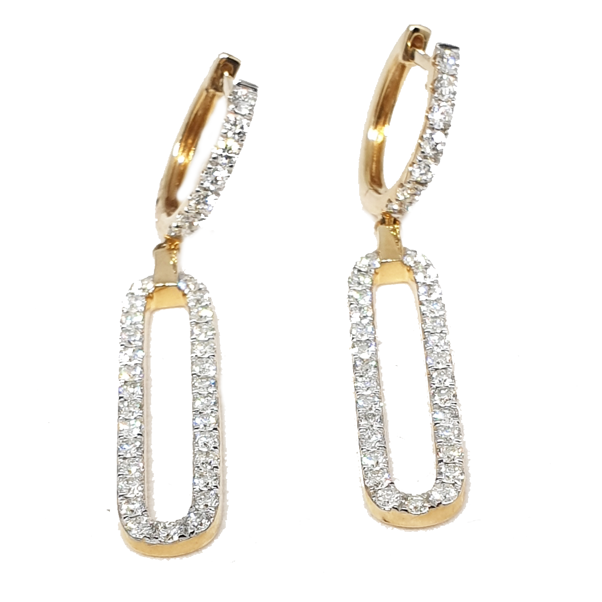 14kt Yellow Gold Designers Earrings 1.64ct Diamonds