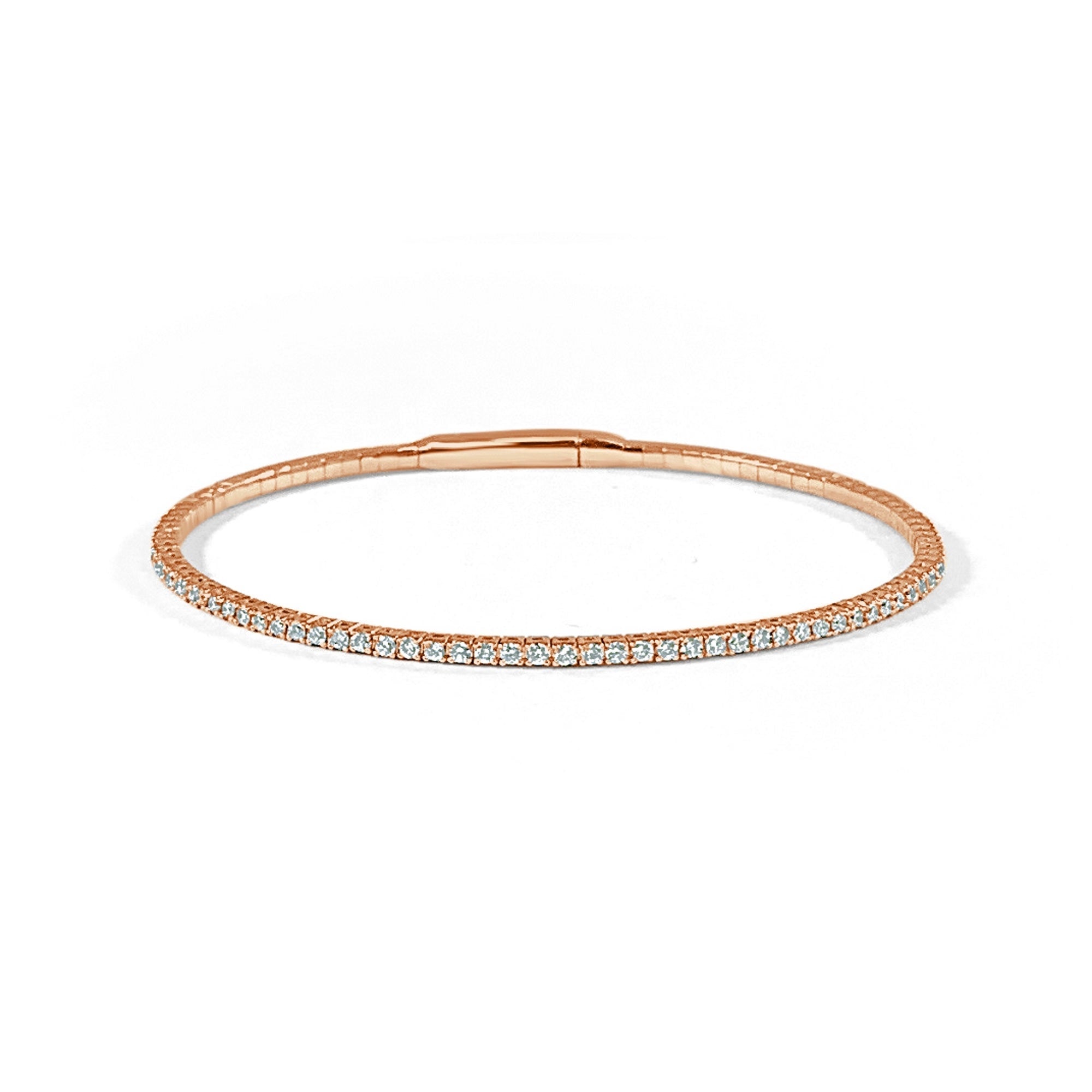 14kt Gold "FLEXI" Bracelet with Natural Round Brilliant Cut Diamonds