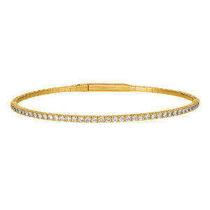 14kt Gold "FLEXI" Bracelet with Natural Round Brilliant Cut Diamonds