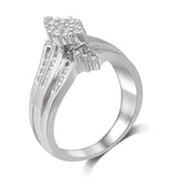 Sterling Silver 1/2 Ctw Diamond Engagement Ring