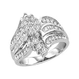Sterling Silver 1/2 Ctw Diamond Engagement Ring