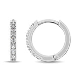 10K White Gold 1/4 Ct.Wt. Diamond Hoop Earrings