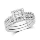 10K White Gold 1 Ct.Tw. Diamond Bridal Invisible Ring