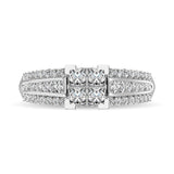 10K White Gold 1 Ct.Tw. Diamond Head Ring