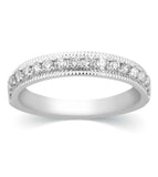 Milgrain Diamond Band Made In 14K White Gold