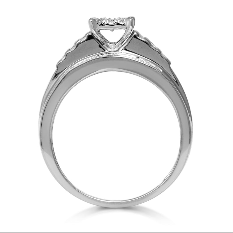 10K White Gold 1/2 Ct.Tw. Diamond Engagement Invisible Ring