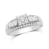 10K White Gold 1/2 Ct.Tw. Diamond Engagement Invisible Ring