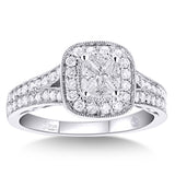 Lovecuts 14K White Gold 1 Ct.Tw.Diamond Bridal Invisible Ring