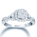 Lovecuts 14K White Gold 1 Ct.Tw. Diamond Bridal Invisible Ring