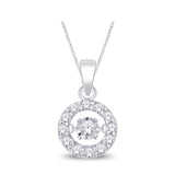 10K White Gold 1/10 Ct.Tw. Moving Diamond Fashion Pendant