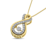 14K Yellow Gold 1/5 Ctw Diamond Infinity Pendant