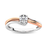 10K Two Tone Gold 1/8 Ct.Tw. Diamond Promise Ring