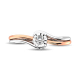 10K Two Tone Gold 1/8 Ct.Tw. Diamond Promise Ring