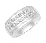 14K White Gold 1Ct Diamond Mens Ring