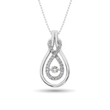 Sterling Silver 1/6 Ct.Tw.Moving Diamond Fashion Pendant