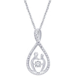 Sterling Silver 1/20 Ct.Tw. Diamond Mother And Child Pendant