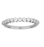 Two Prong Set Diamond Band Mad In 14K White Gold