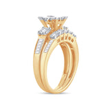 14K  3.00 CT  PRINCESS CUT DIAMOND  BRIDAL  RING