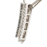 14kt Ladder style Baguette & Round Diamond Pendant